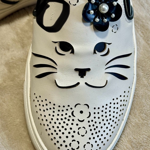 Karl Lagerfeld white and black cat shoes size 7.5 - Picture 4 of 5